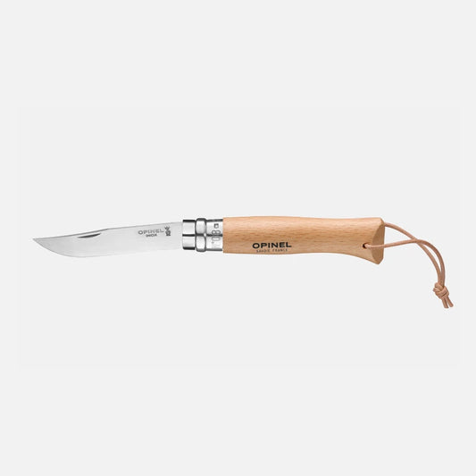 Opinel No.08 Stainless Steel + Leather Lace (1321)