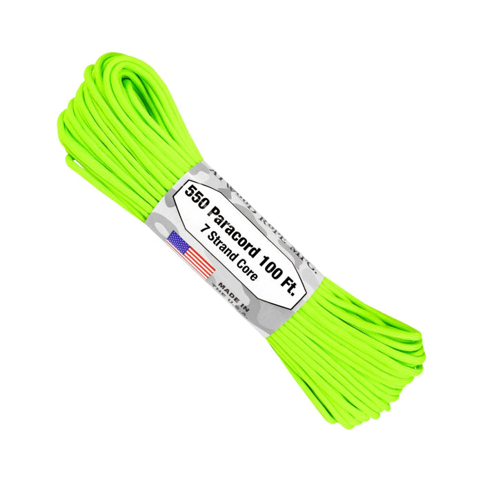 Parachute Cord Neon Green 100 ft Roll S18
