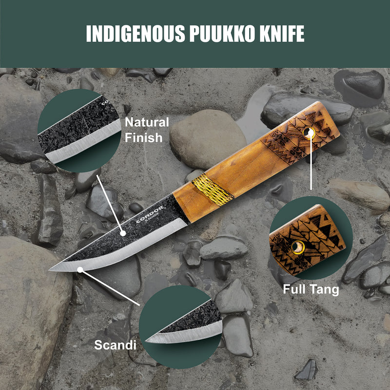 Condor Indigenous Puukko Knife (CTK2811-3.9HC)