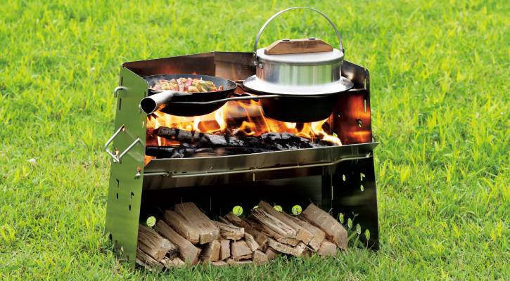 Uniflame Firewood Grill Twin Pot Stand