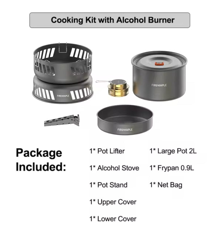 Fire Maple Cooking Kit With Alcohol Burner