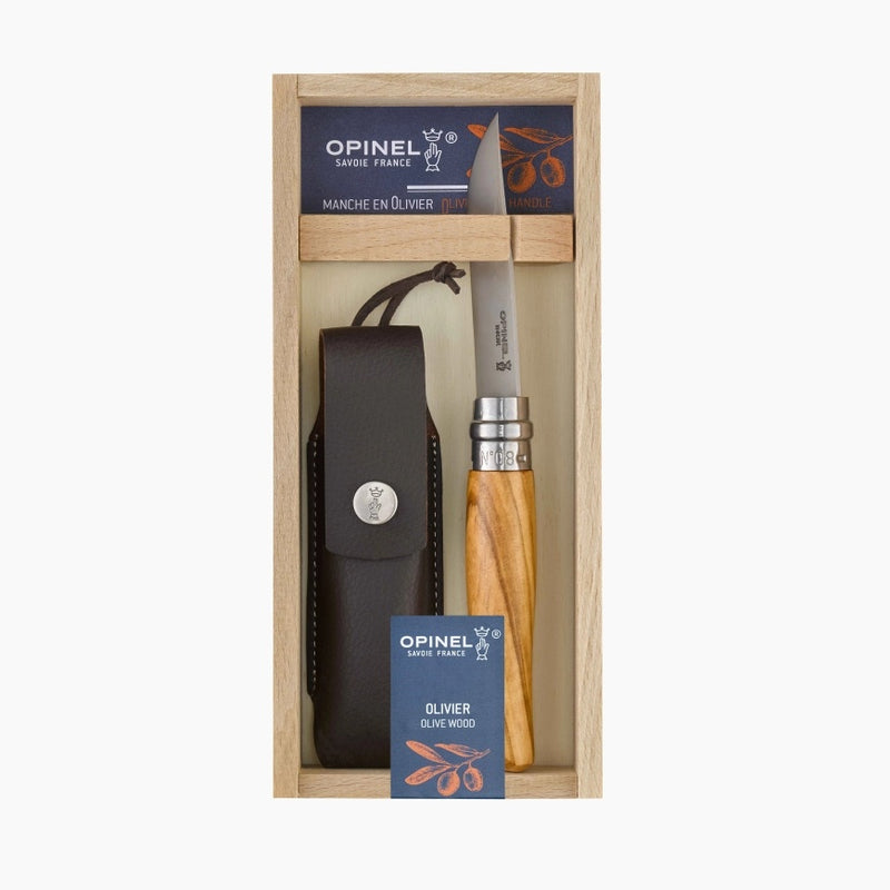Opinel No.08 Olivewood + Sheath Set (1004)