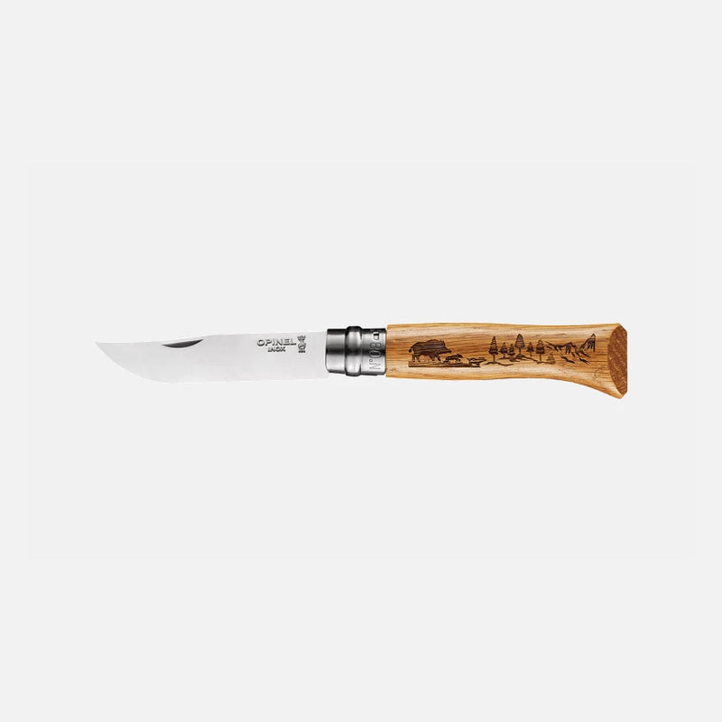 Opinel No.08 Stainless Steel Oak Animalia