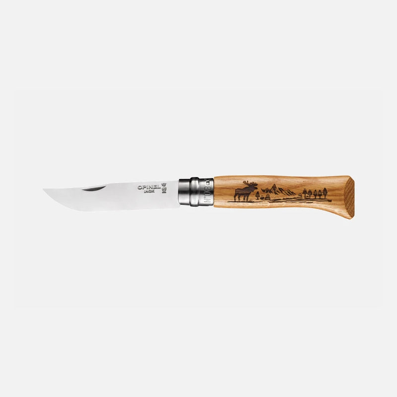 Opinel No.08 Stainless Steel Oak Animalia