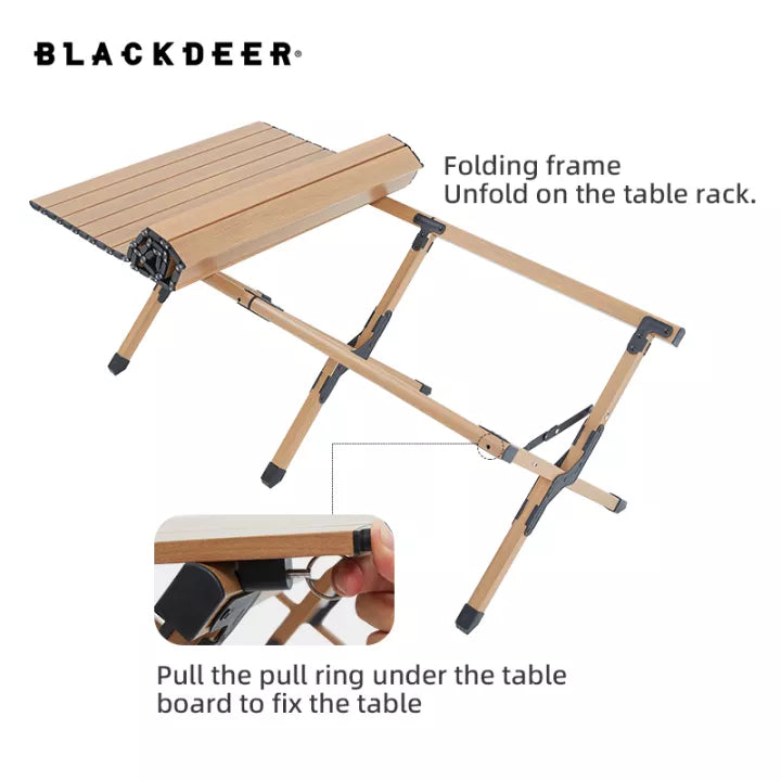 Blackdeer Wood Veins Aluminum Egg Roll Table 120