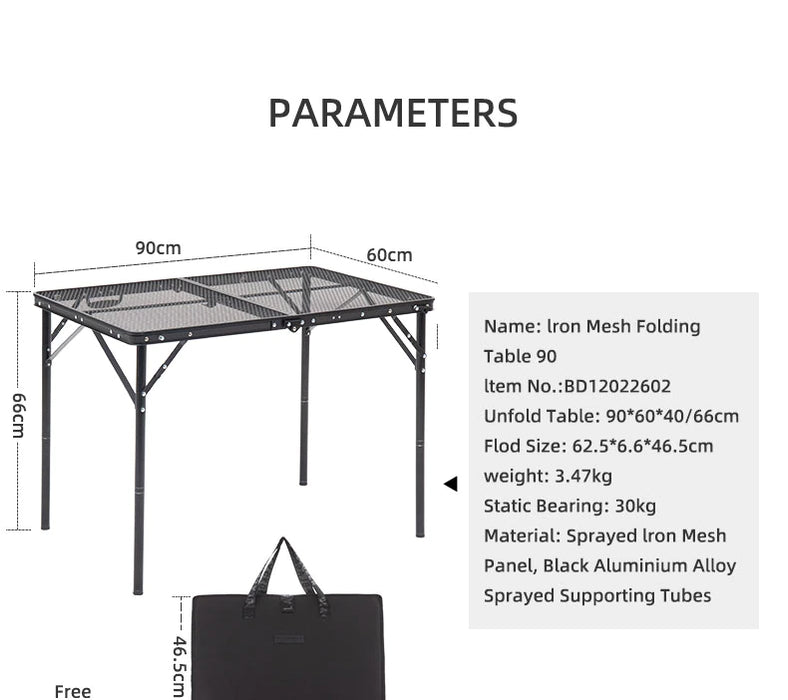 Blackdeer Iron Mesh Folding Table 90
