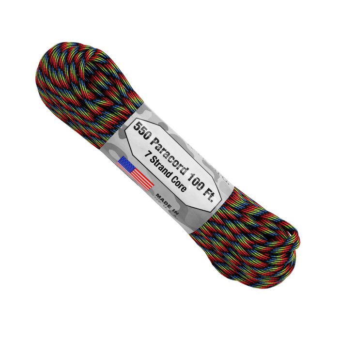 Parachute Cord Dark Stripes 100 ft Roll 100 ft P02