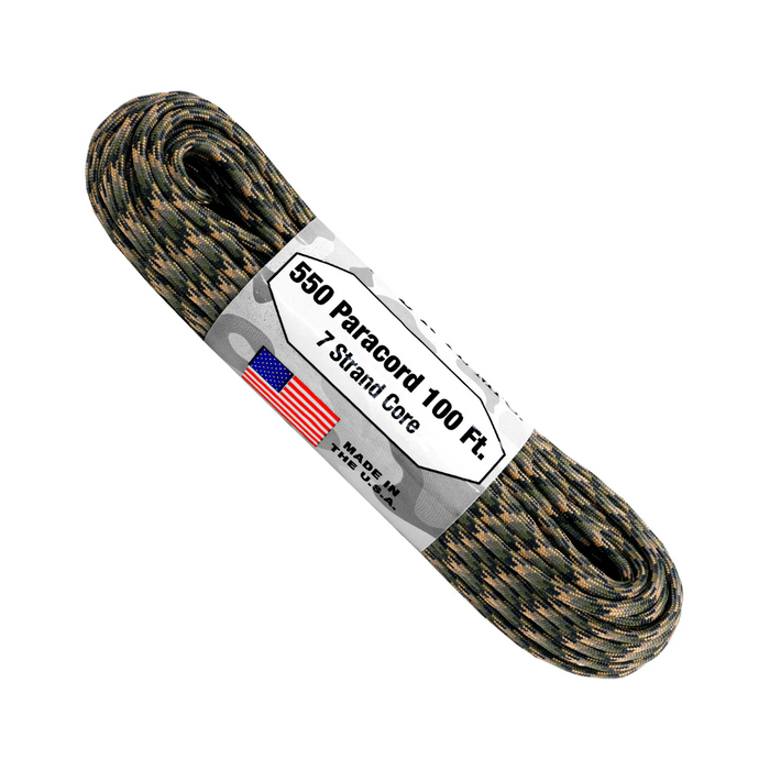 Parachute Cord Forest Camo 100 ft Roll C28