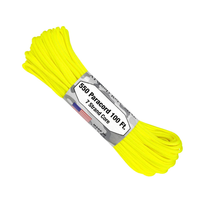 Parachute Cord Neon Yellow 100 ft Roll S19